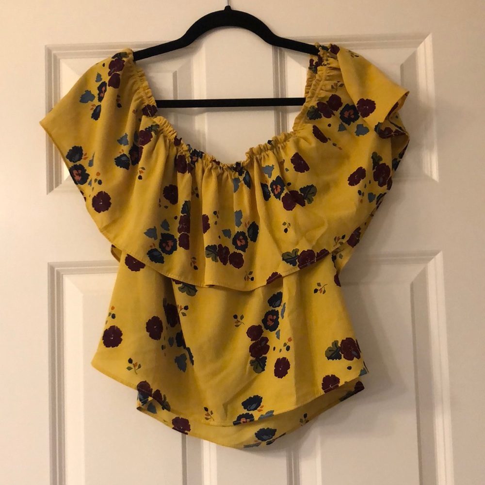 Yellow off shoulder top